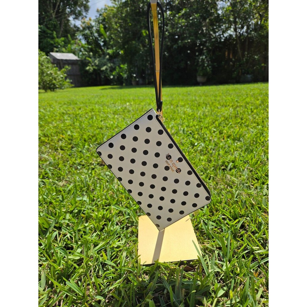Kate Spade Black & White Polka Dot Wristlet Pouch